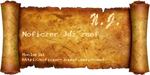 Noficzer József névjegykártya
